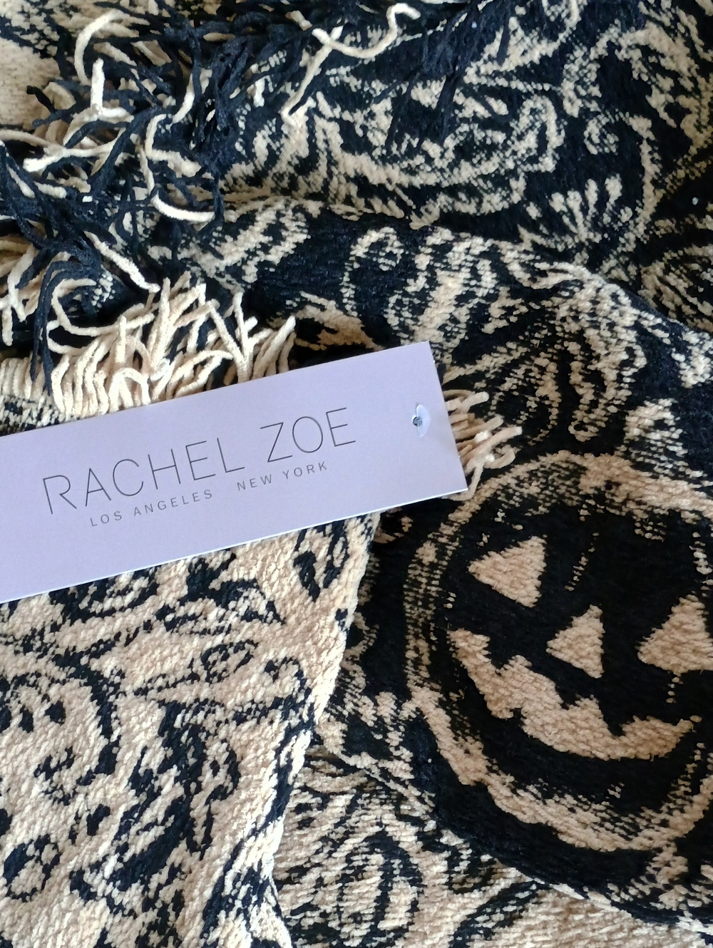 NWTS VIRAL Rachel Zoe Halloween Spooky Damask Premium Chenille Throw 50x70